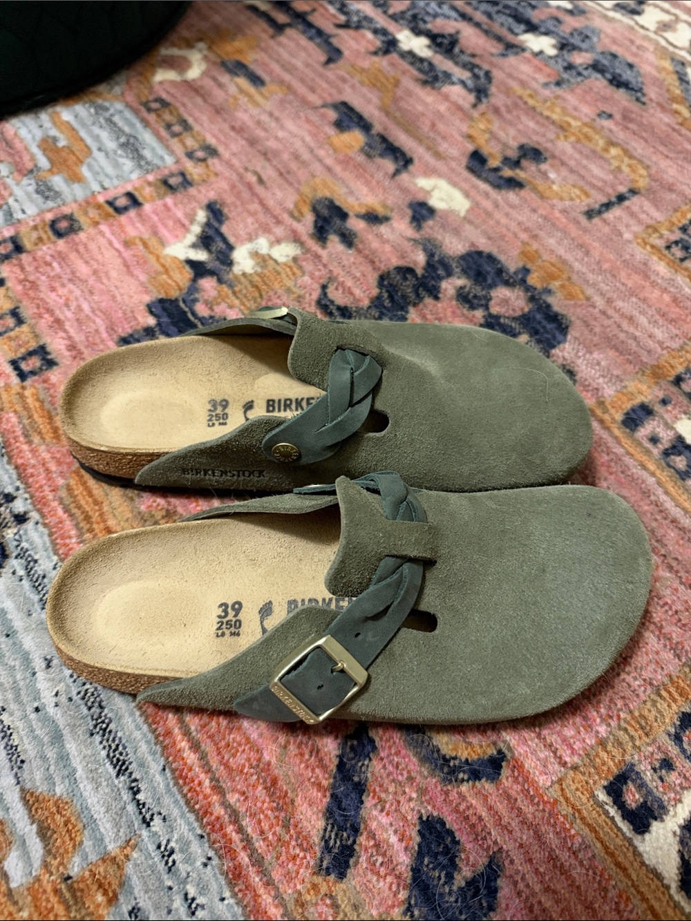 Birkenstock Suede Clog Mule in Olive